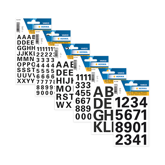 Lettres autocollantes A à Z - 25 mm (Présentation et étiquetage